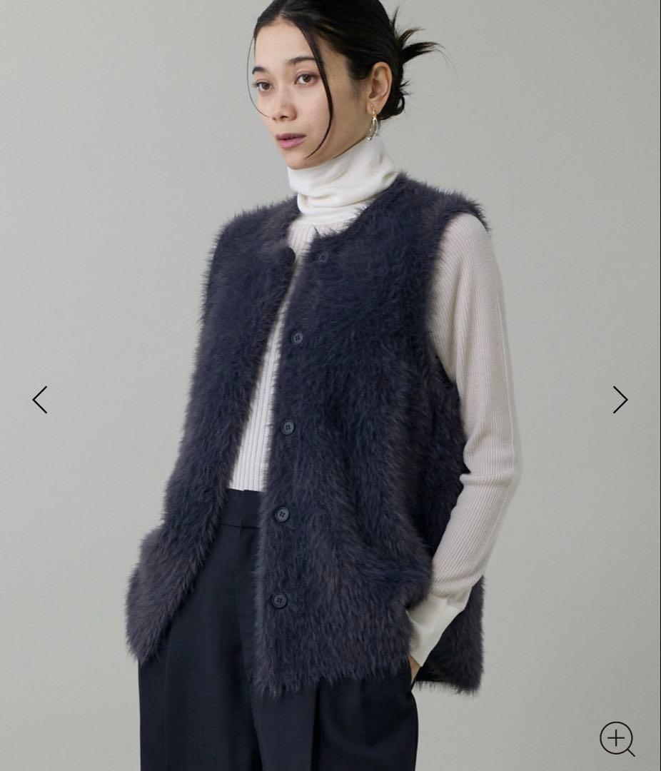 INÉD グレー ファーニットジレ サイズ9