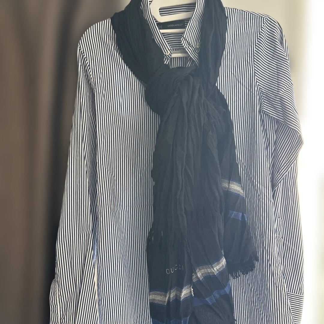 GUCCI 大判ストライプデザイン ストール