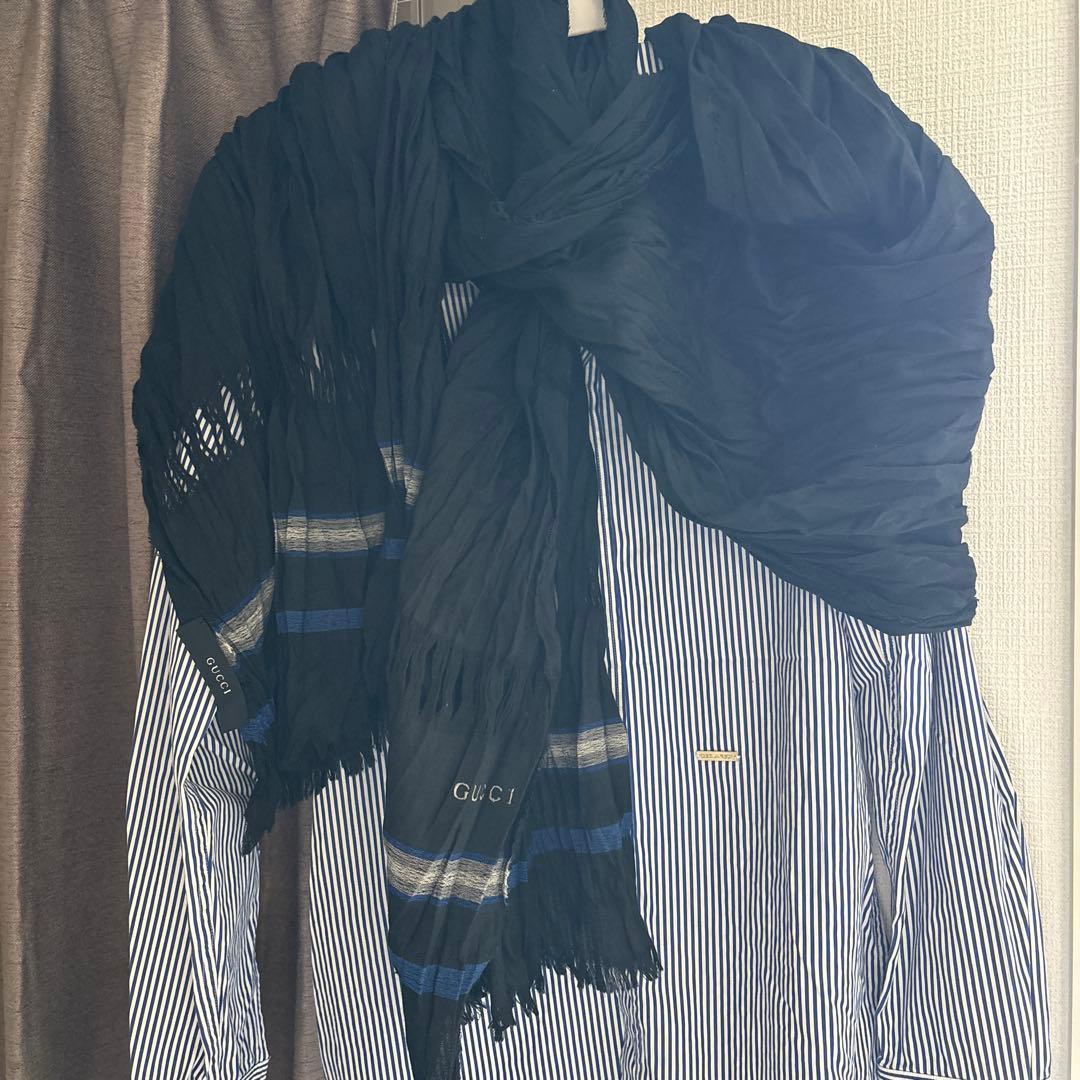 GUCCI 大判ストライプデザイン ストール