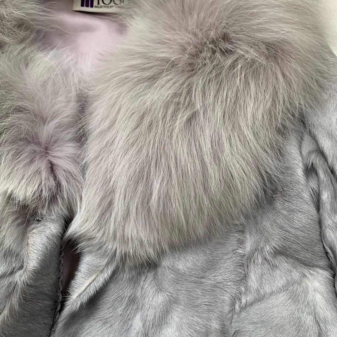 TOGU TOHO MINK ミンク　ロング　コート　ファー　フード　グレー