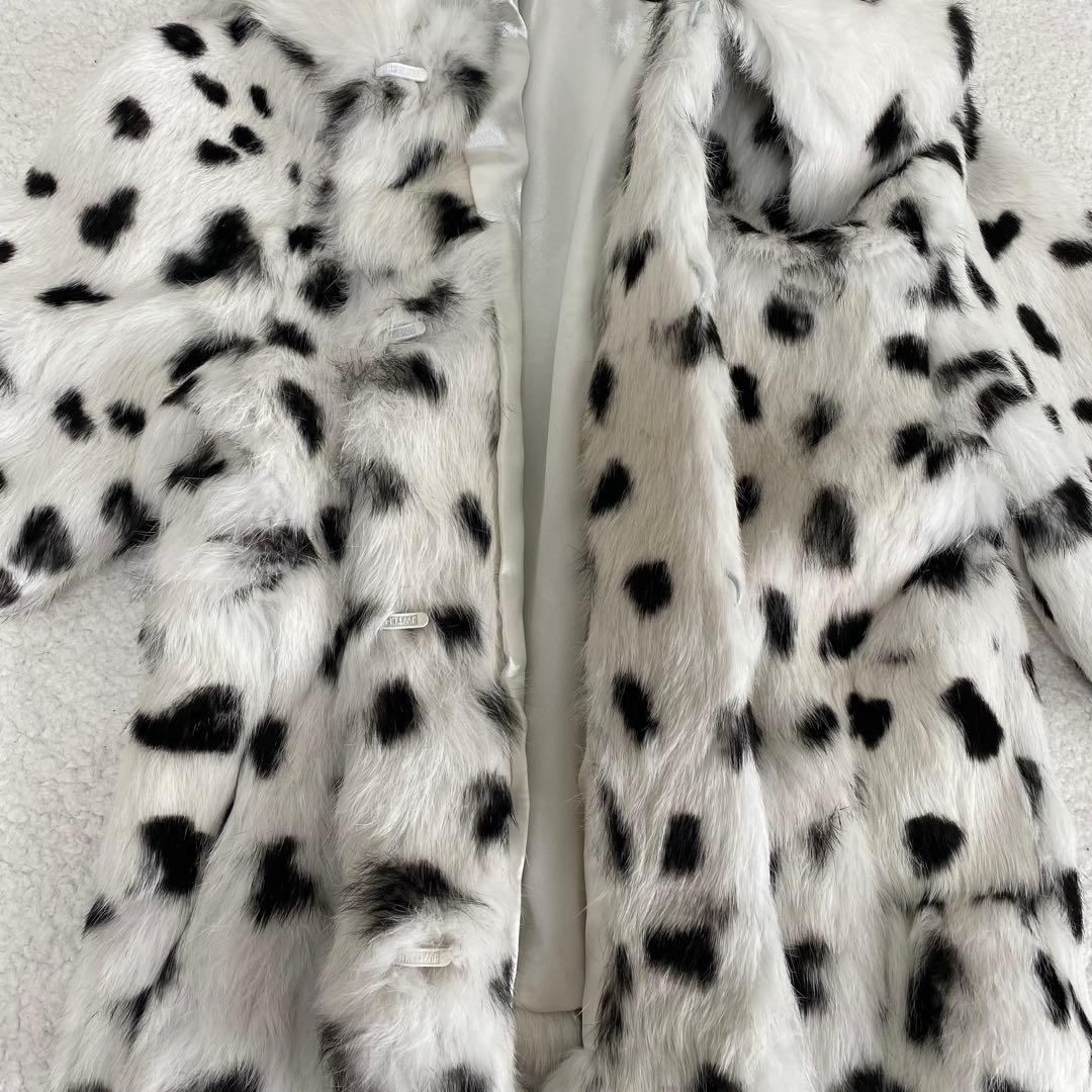 【epolene エポレーヌ】ラビットファー　リアルファー　ダルメシアン　コート