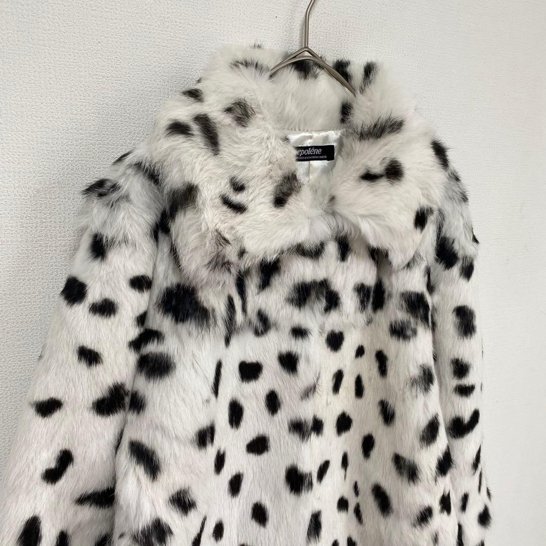 【epolene エポレーヌ】ラビットファー　リアルファー　ダルメシアン　コート