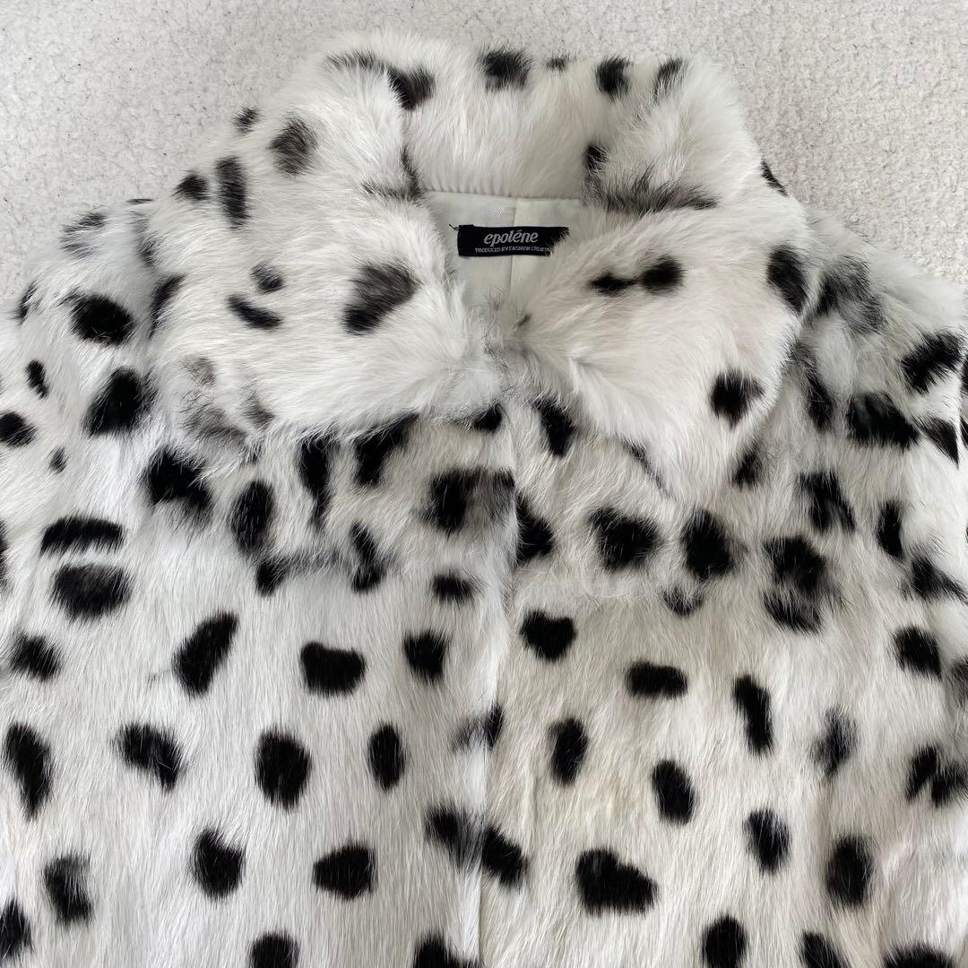 【epolene エポレーヌ】ラビットファー　リアルファー　ダルメシアン　コート