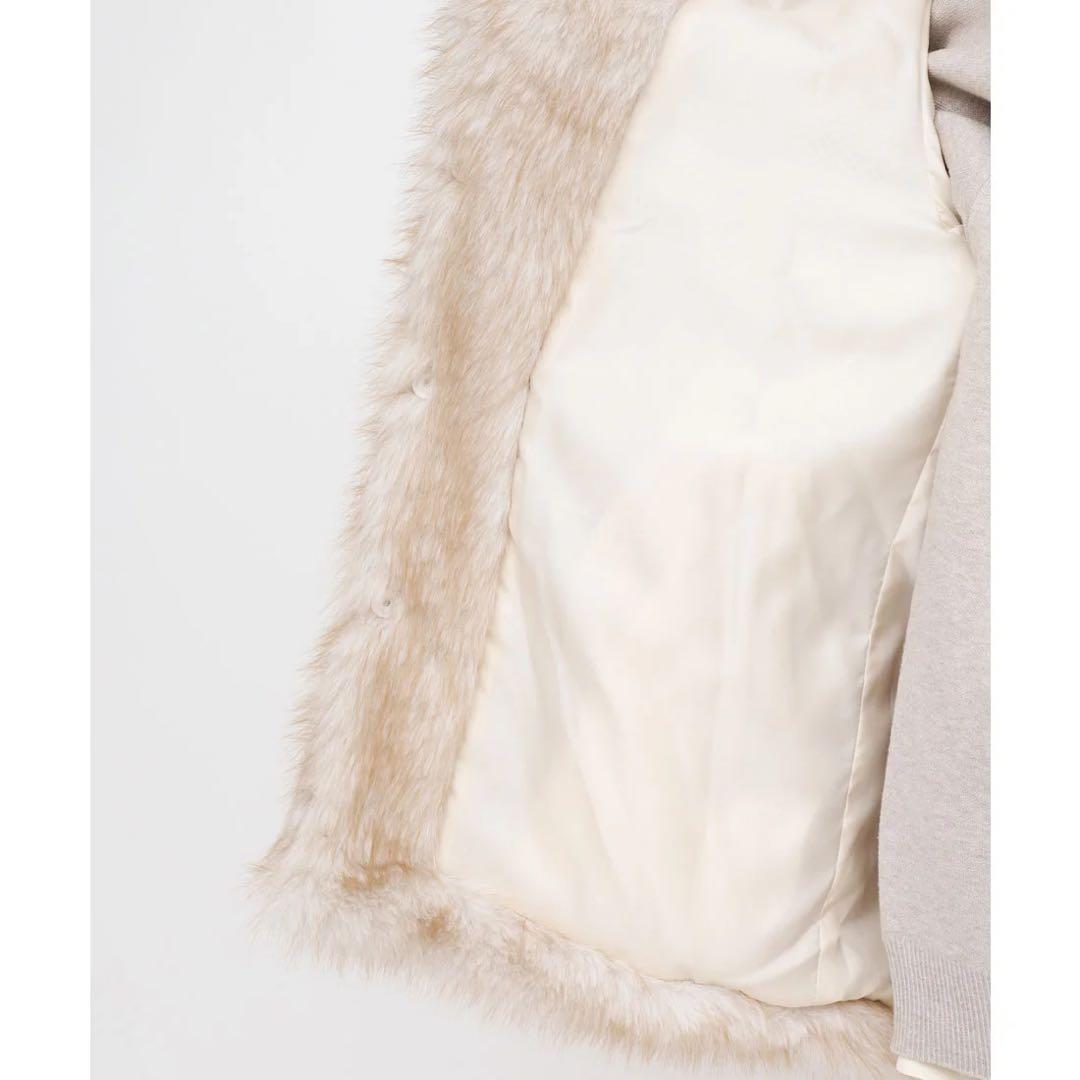 新品タグ付き ロイヤルパーティー フーディーファージャケットコート ベージュ