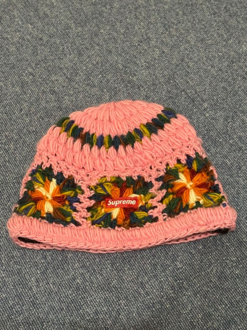 Supreme crochet beanie ピンク pink