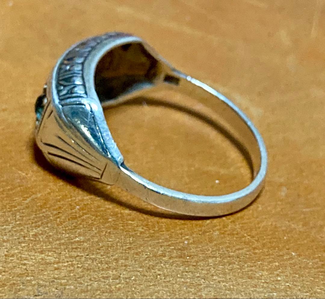 Vintage 835シルバー スリーストーンリング