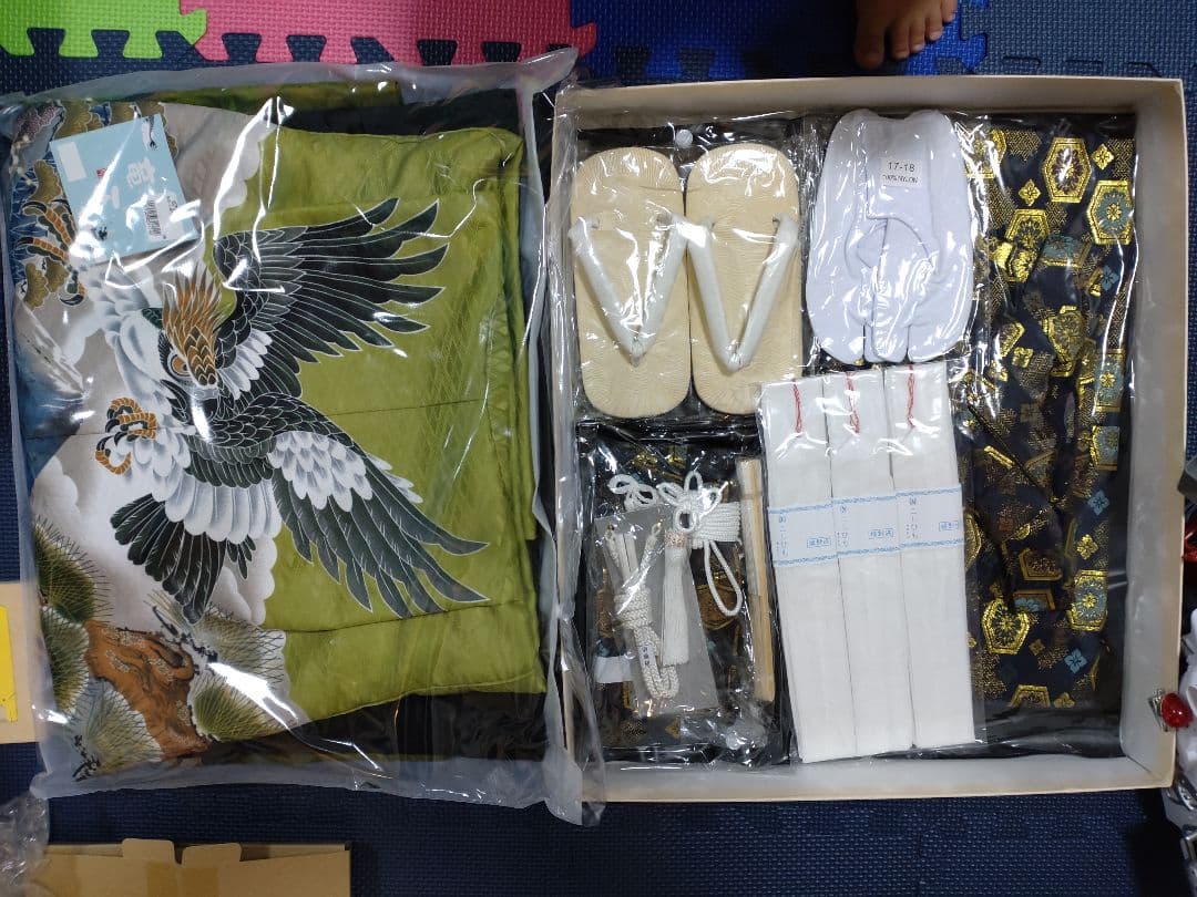 七五三　袴セット　男の子　緑　13点セット