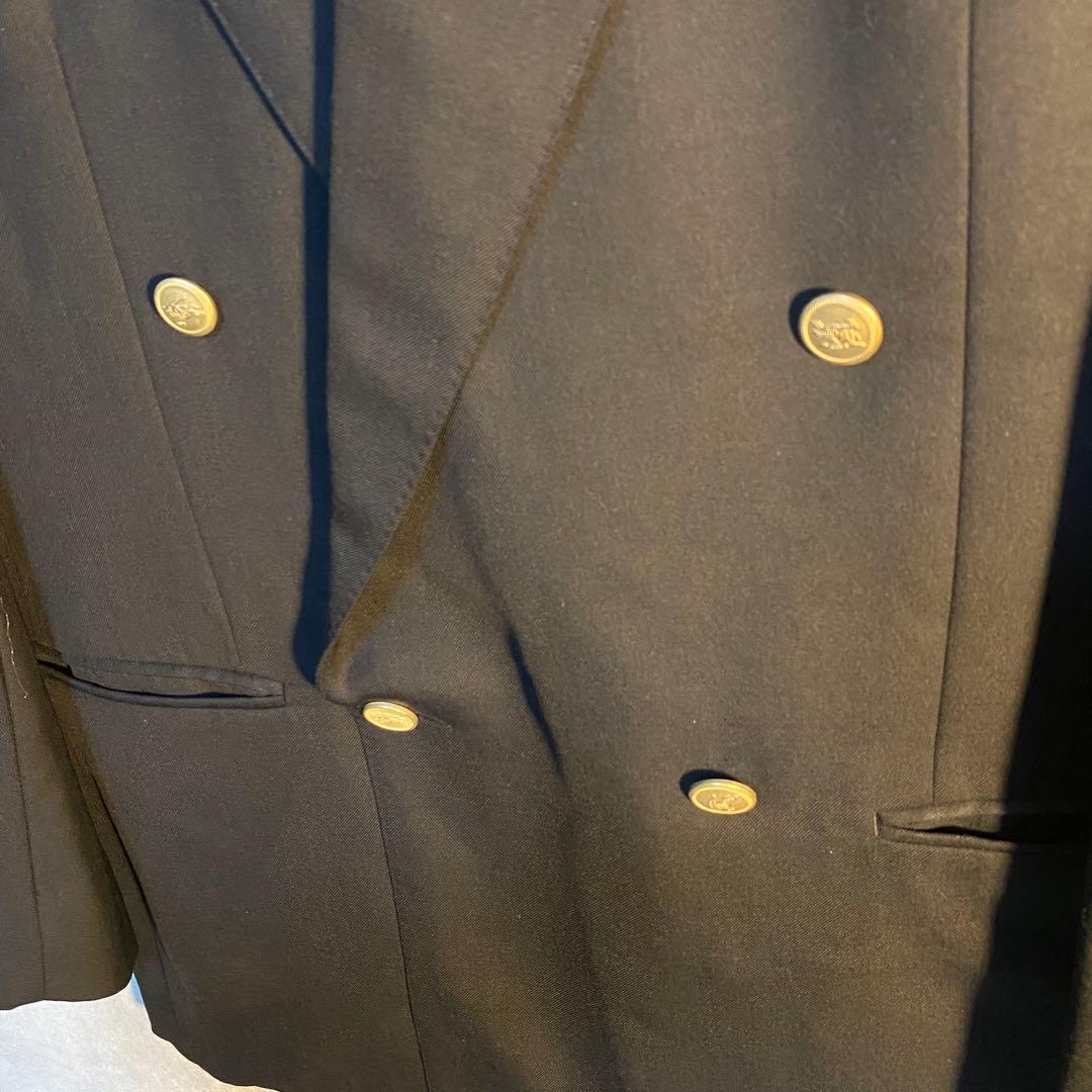 【高級デザイン】Burberry 金ボタン　セットアップ　ダブル　ネイビー