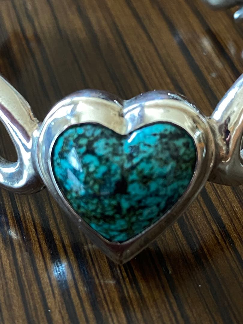 ハート　ターコイズ　バングル