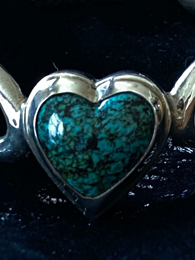 ハート　ターコイズ　バングル