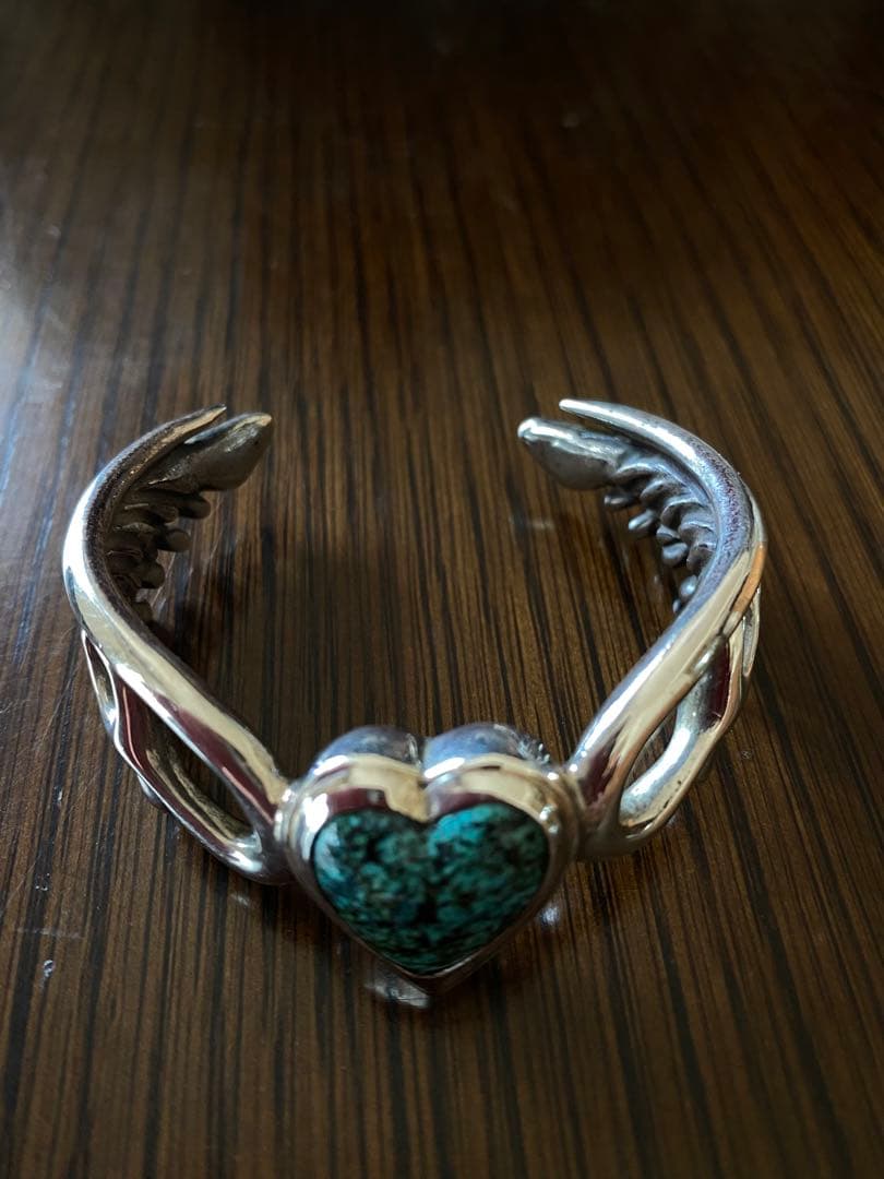 ハート　ターコイズ　バングル