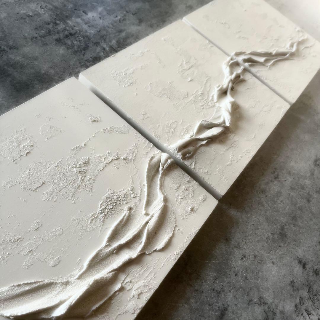 モダンアート　3枚セット　24×24㎝　テクスチャーアート　現代アート　抽象画