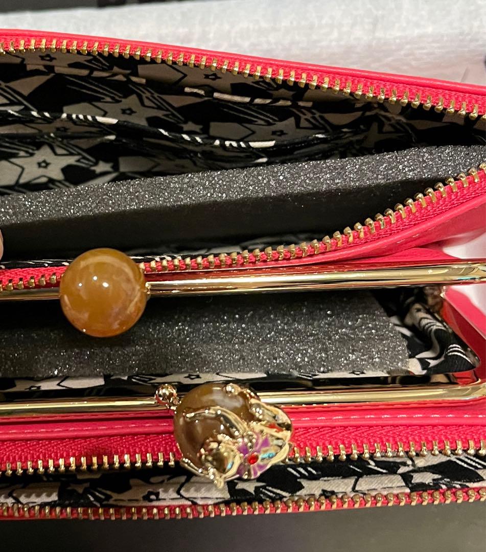 新品　アナスイ　プレイングキャット　猫　がま口財布　チェーンウォレット　ピンク