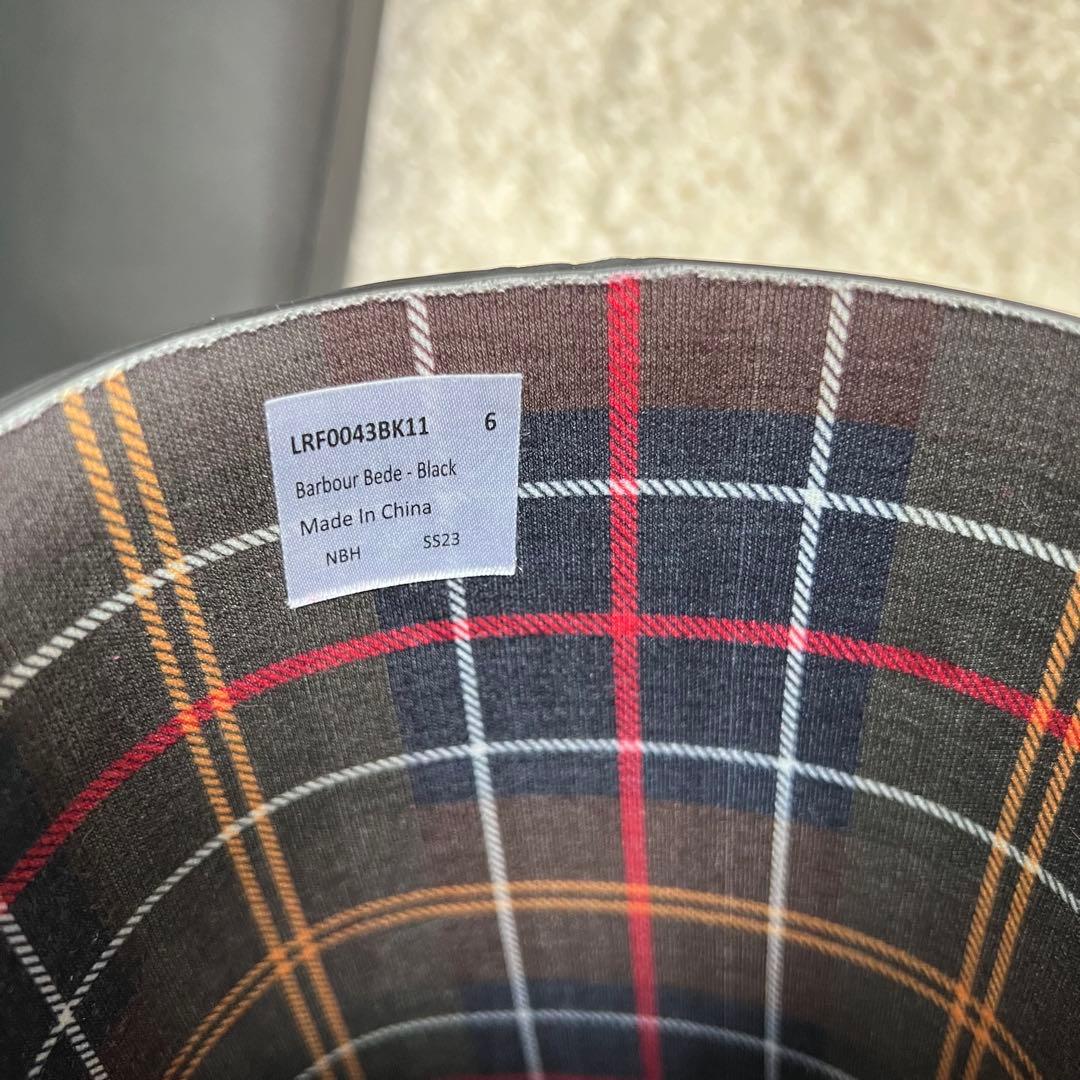 Barbour bebe 長靴 黒 チェック柄 UK6