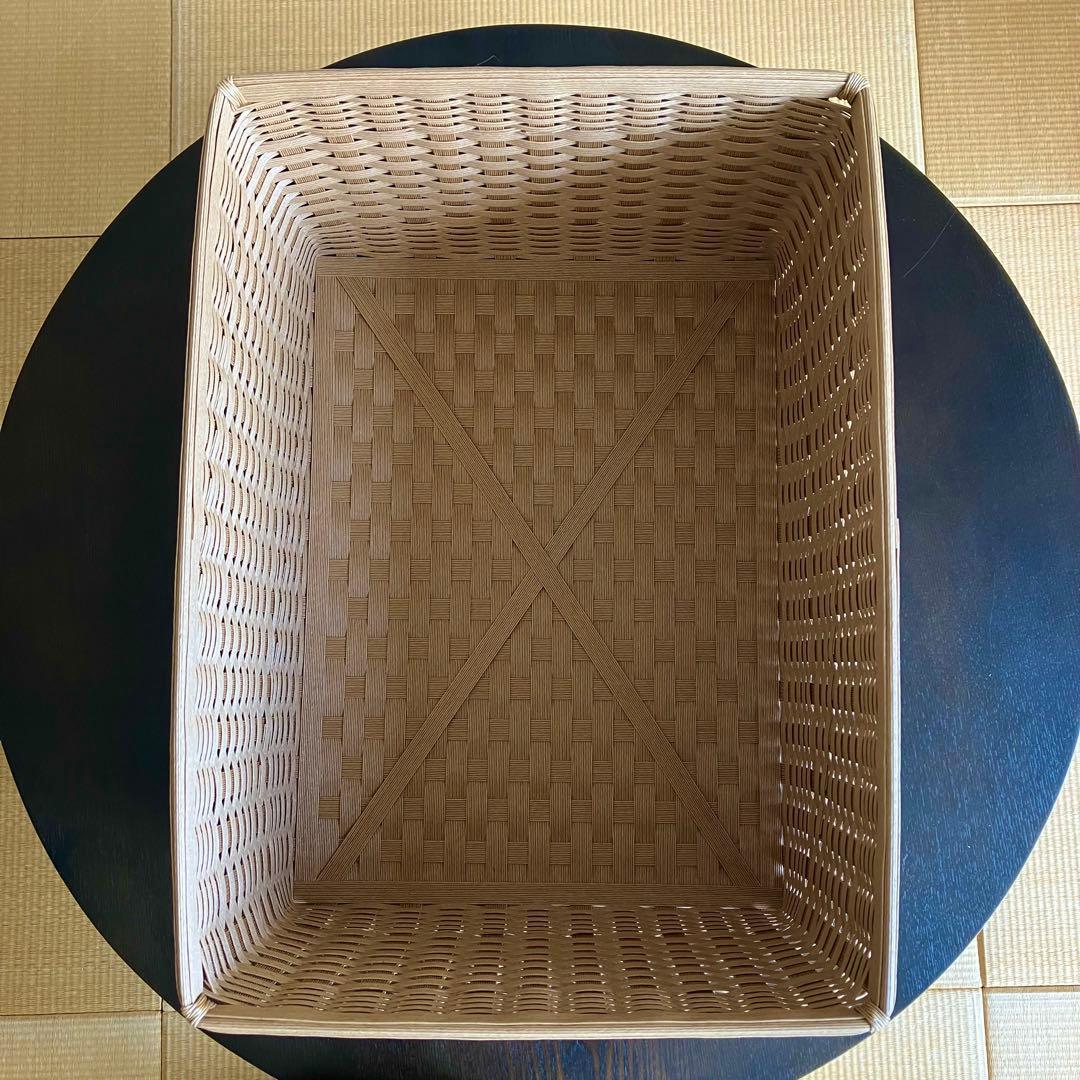 かかのり　エコクラフト　クラフトテープ　ボックス型のかご&鍋敷き