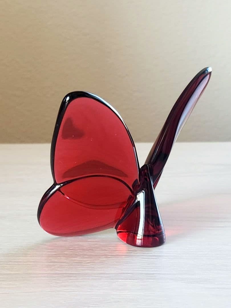 【箱付き美品】バカラ Baccarat ラッキーバタフライ レッド