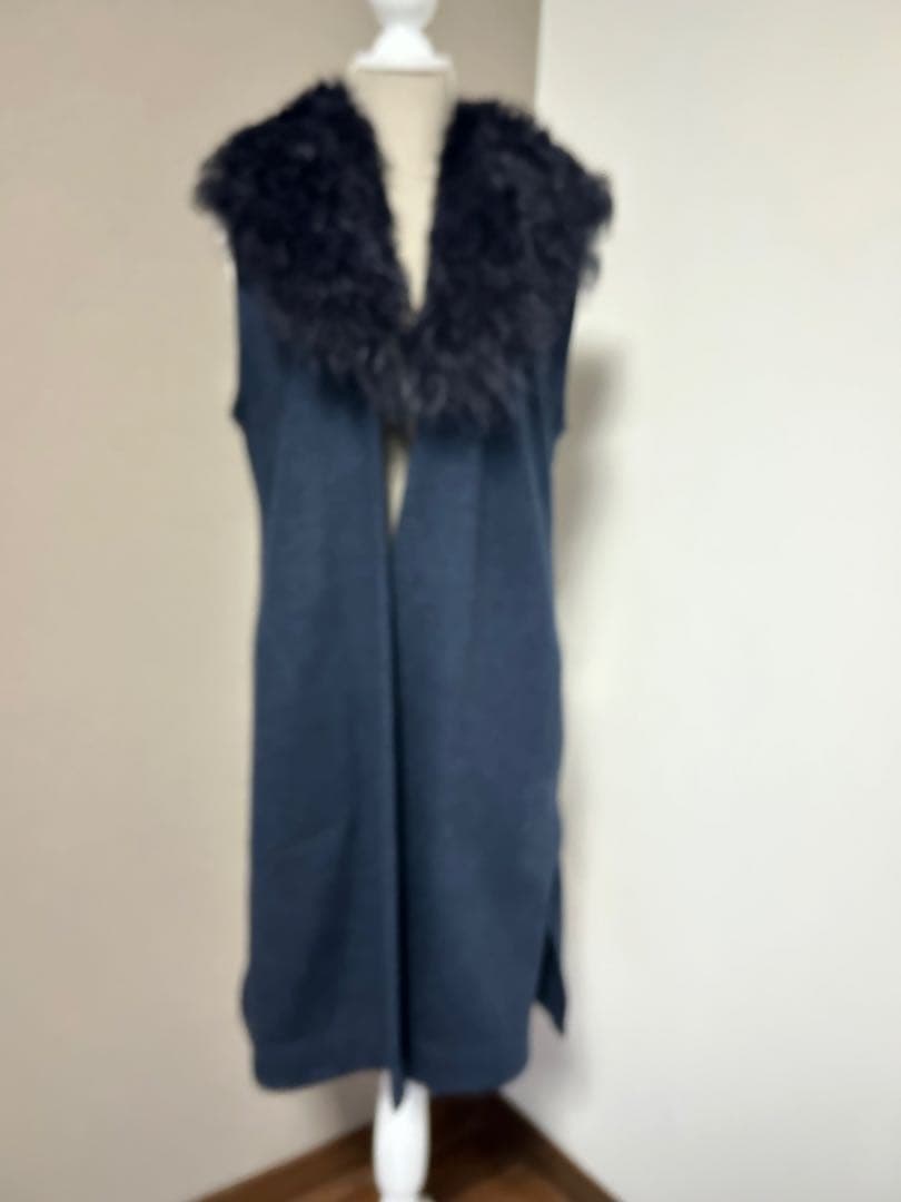 PINORE 羊毛ファー付きウールジレ