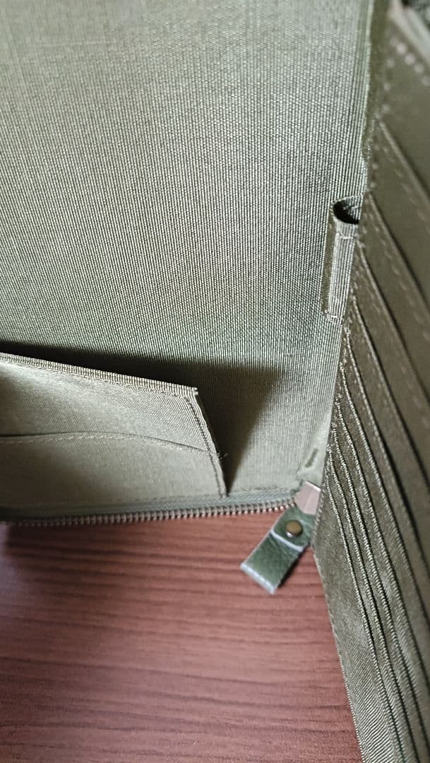 豊岡工房 牛革 お薬手帳 マルチケース 多機能 財布 オリーブ