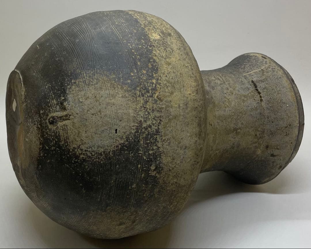 須恵器　波状文広口壺　古壺　胡麻垂れ　花入 　　　k299