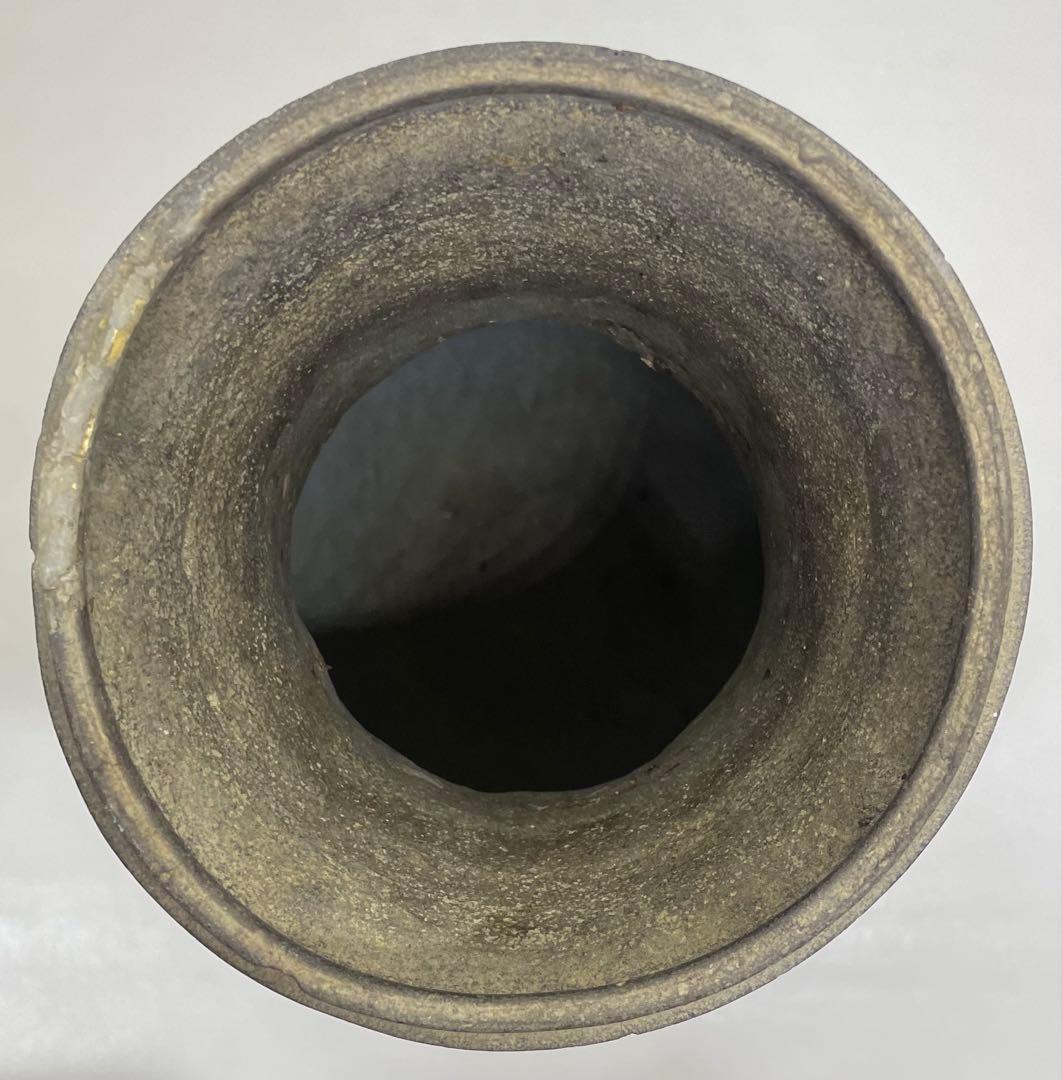 須恵器　波状文広口壺　古壺　胡麻垂れ　花入 　　　k299