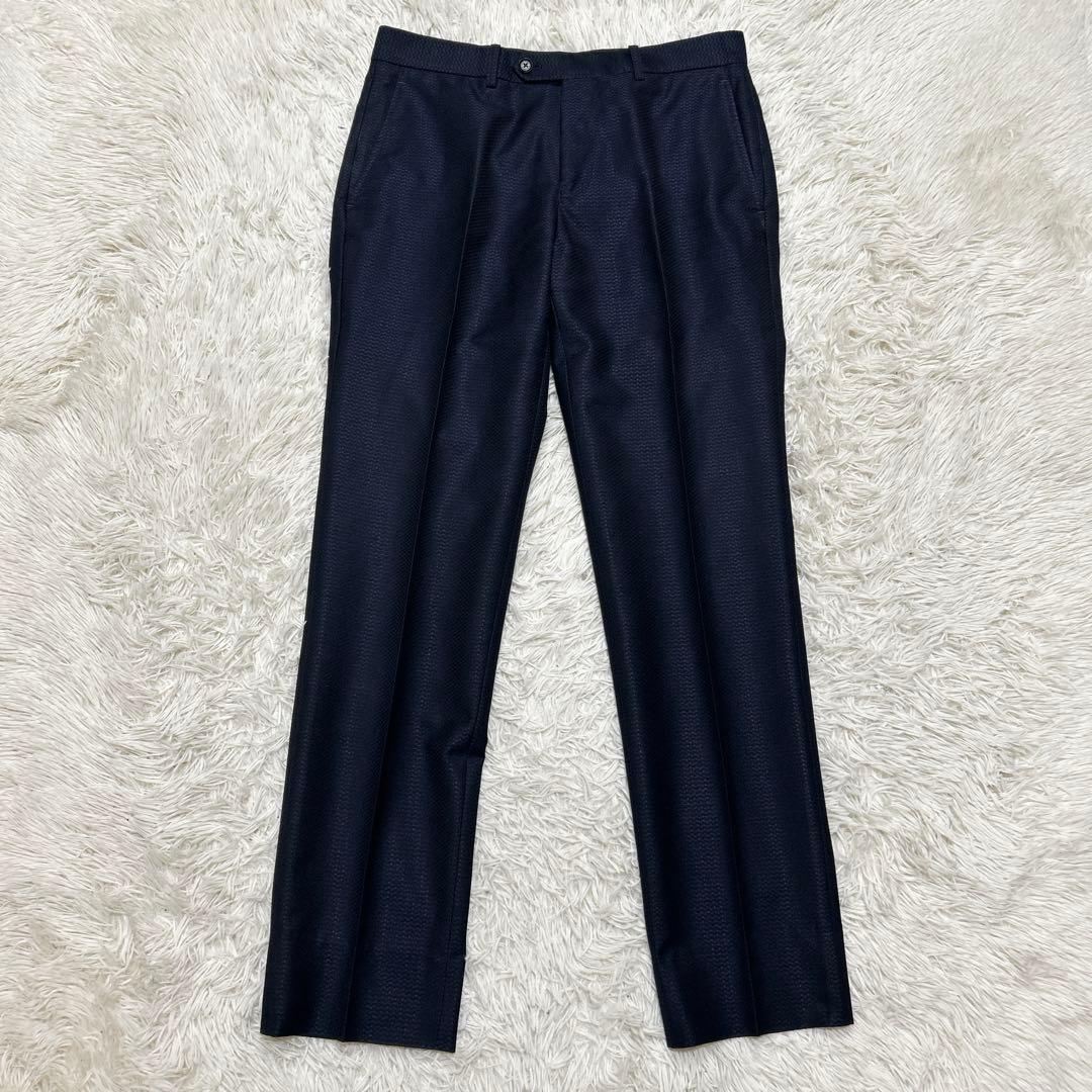 MEN’S TENORAS スリーピース　ビジネススーツ　ヘリンボーン　ネイビー