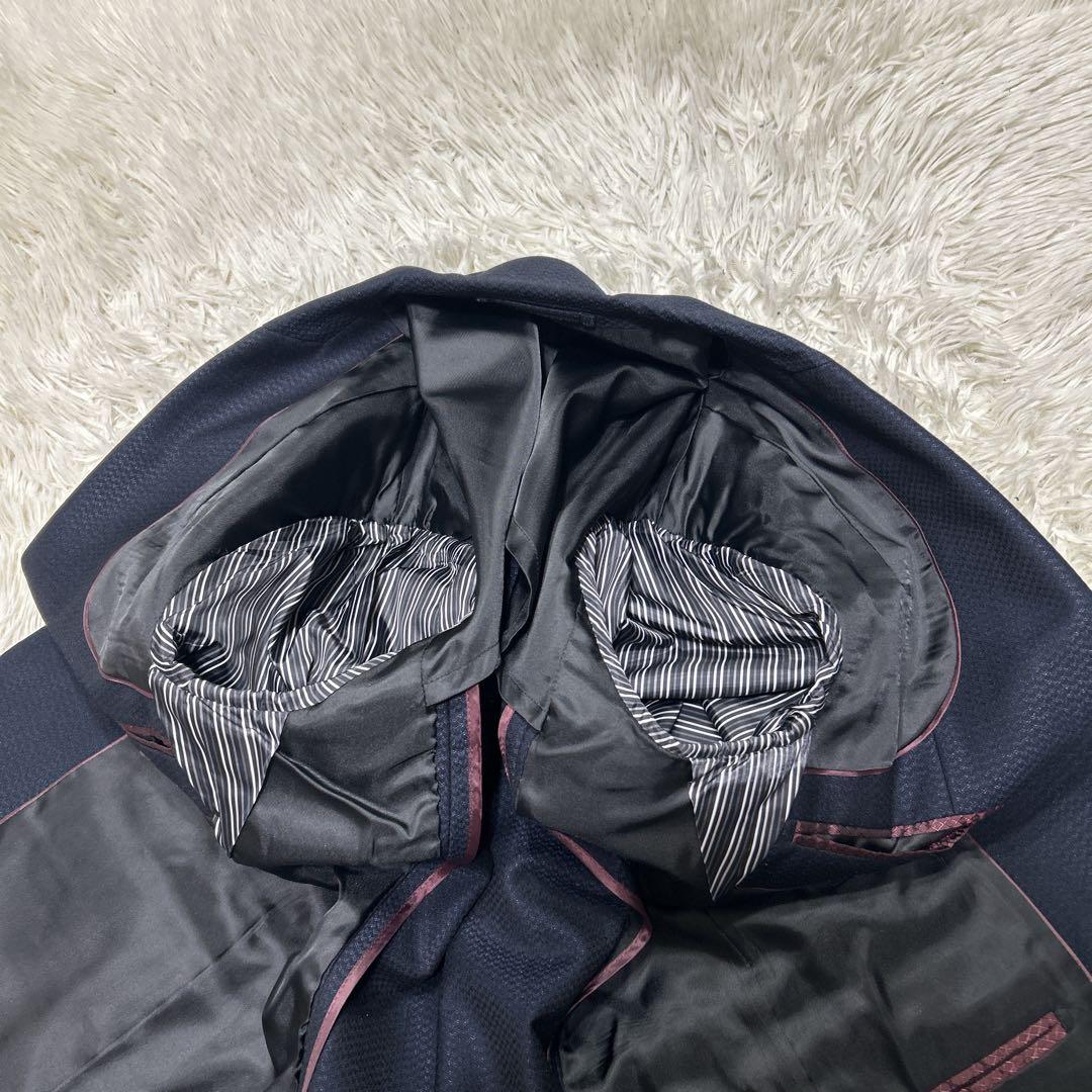 MEN’S TENORAS スリーピース　ビジネススーツ　ヘリンボーン　ネイビー