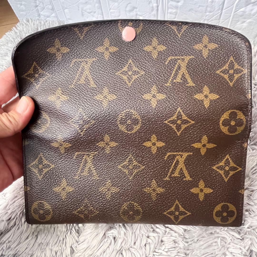 ルイヴィトン　ポルトフォイユ　エミリー　ピンク　モノグラムキャンバス　ブラウン