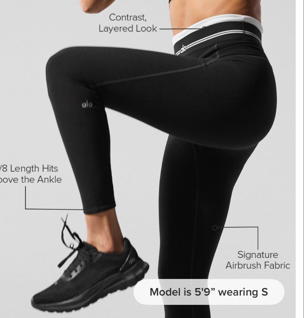 Airbrush ハイウエスト 7/8 ベタートゥゲザー レギンス ブラック