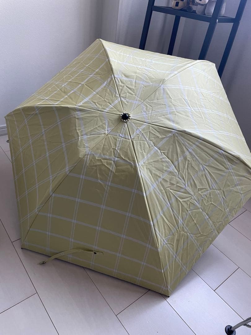 K*達様 サンバリア　100 3段折り　チェック　イエロー