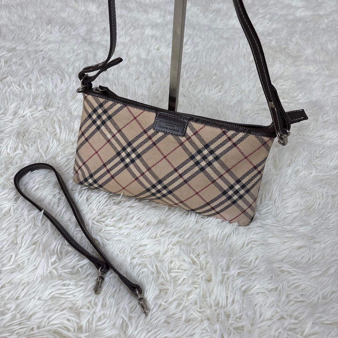 バーバリー ブルーレーベル ショルダーバッグ ノバチェック ポーチ 2way