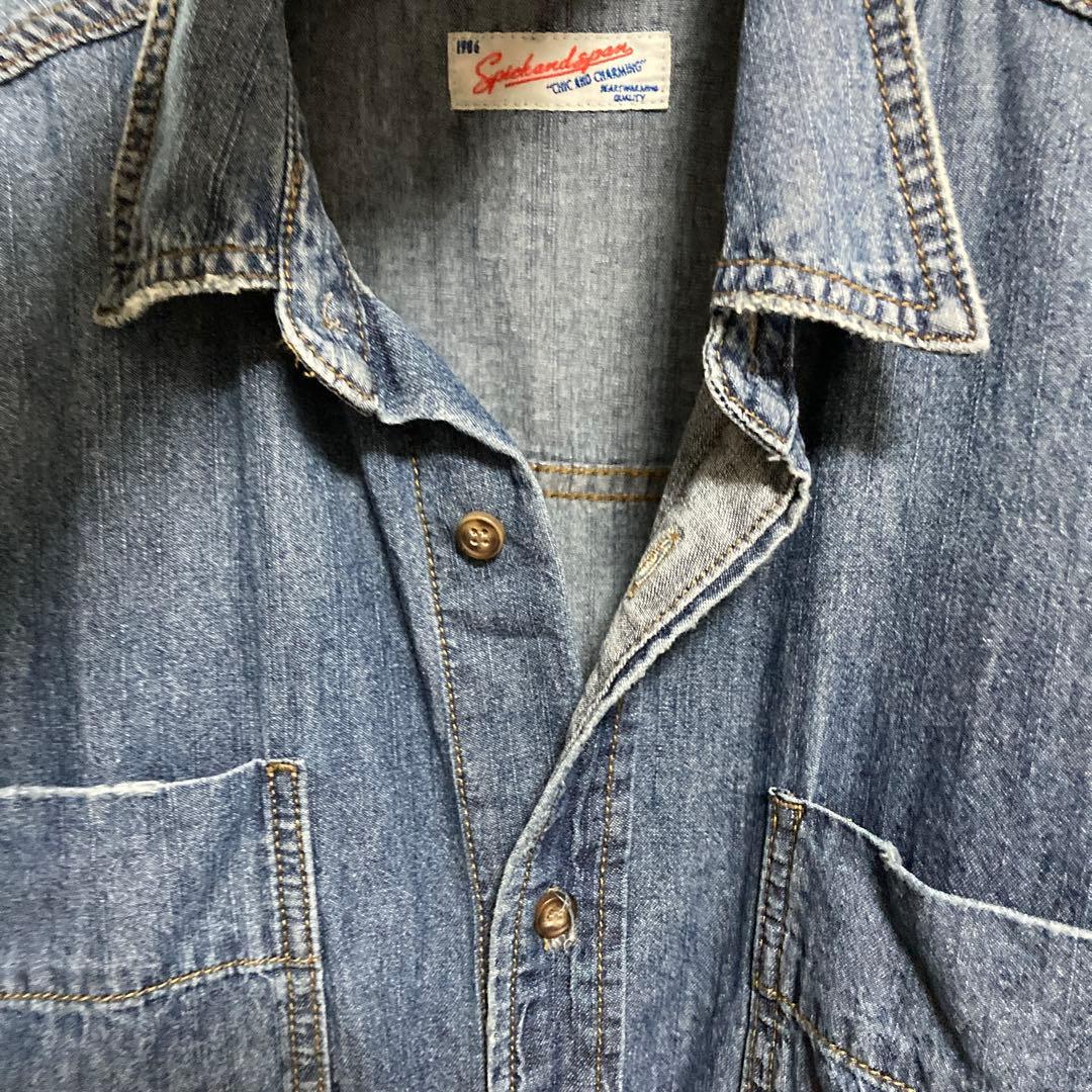 完売カラー　スピック&スパン　ライトオンスデニムシャツ