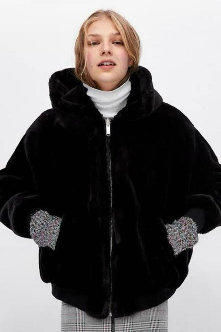 ZARA ザラ/ リバーシブル ボンバージャケット ファージャケット