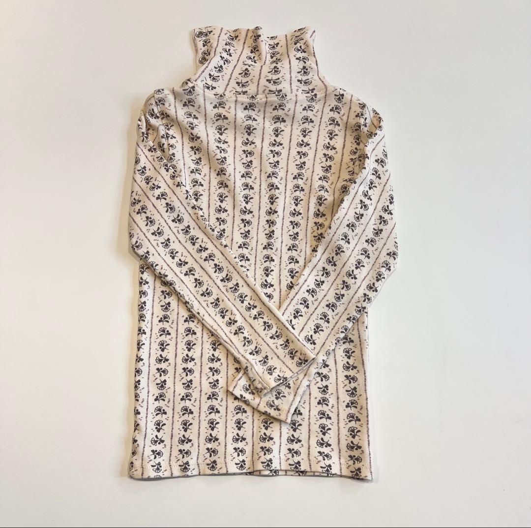 断*中様 soor ploom turtleneck 2Y 花柄　タートルネック