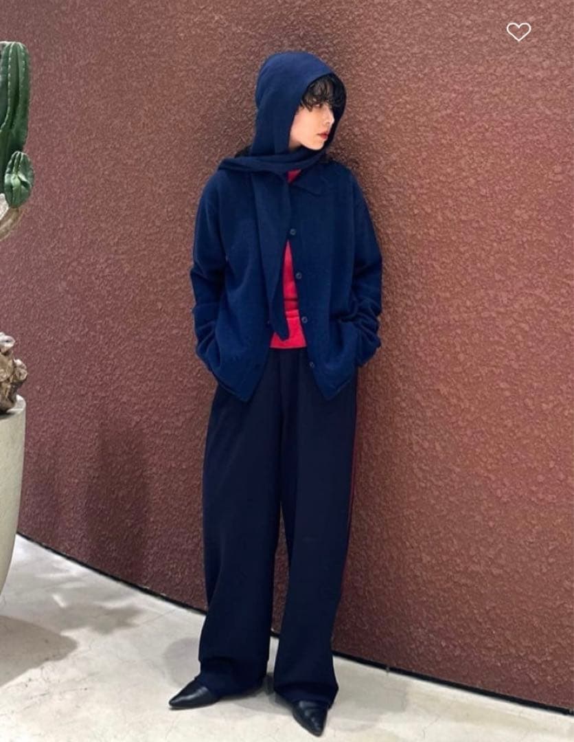 ＜6(ROKU)＞ライン パンツ　ネイビー　38