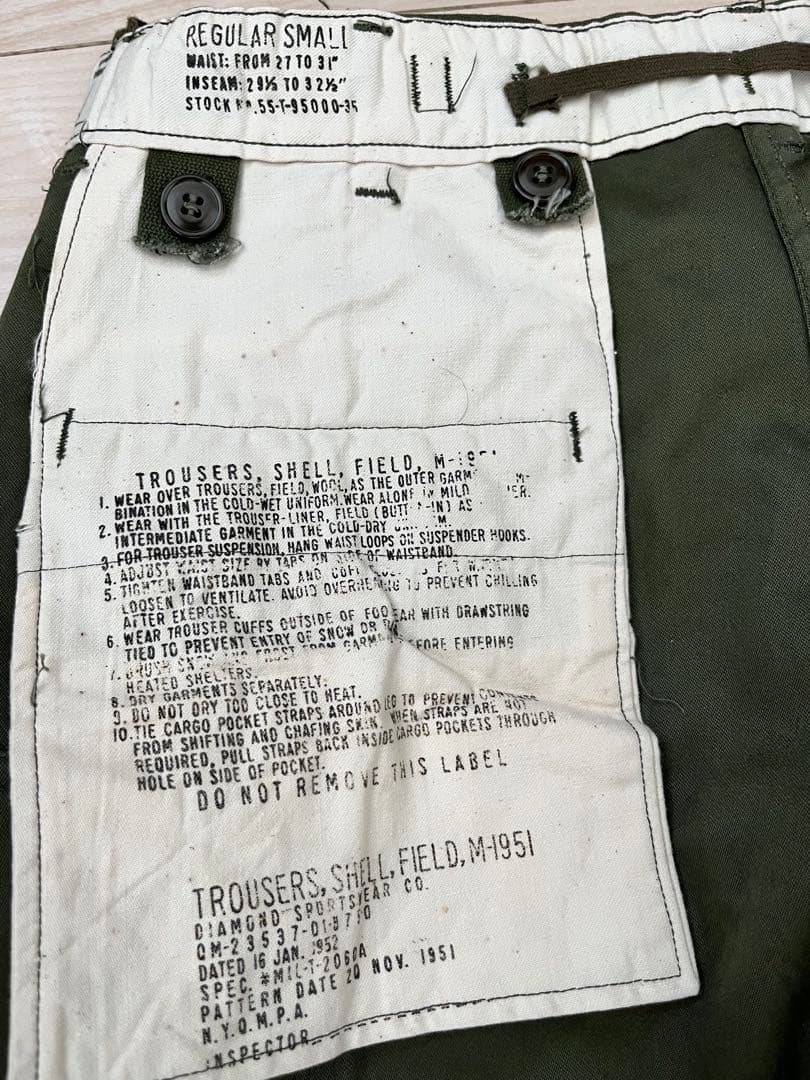 dead stock米軍実物 M-51 TROUSERS アルミジップ　S-R