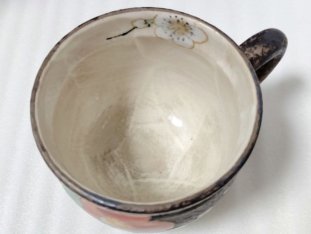 京焼　清水焼　陶葊　陶あん　椿と梅　カップ＆ソーサー　ペア