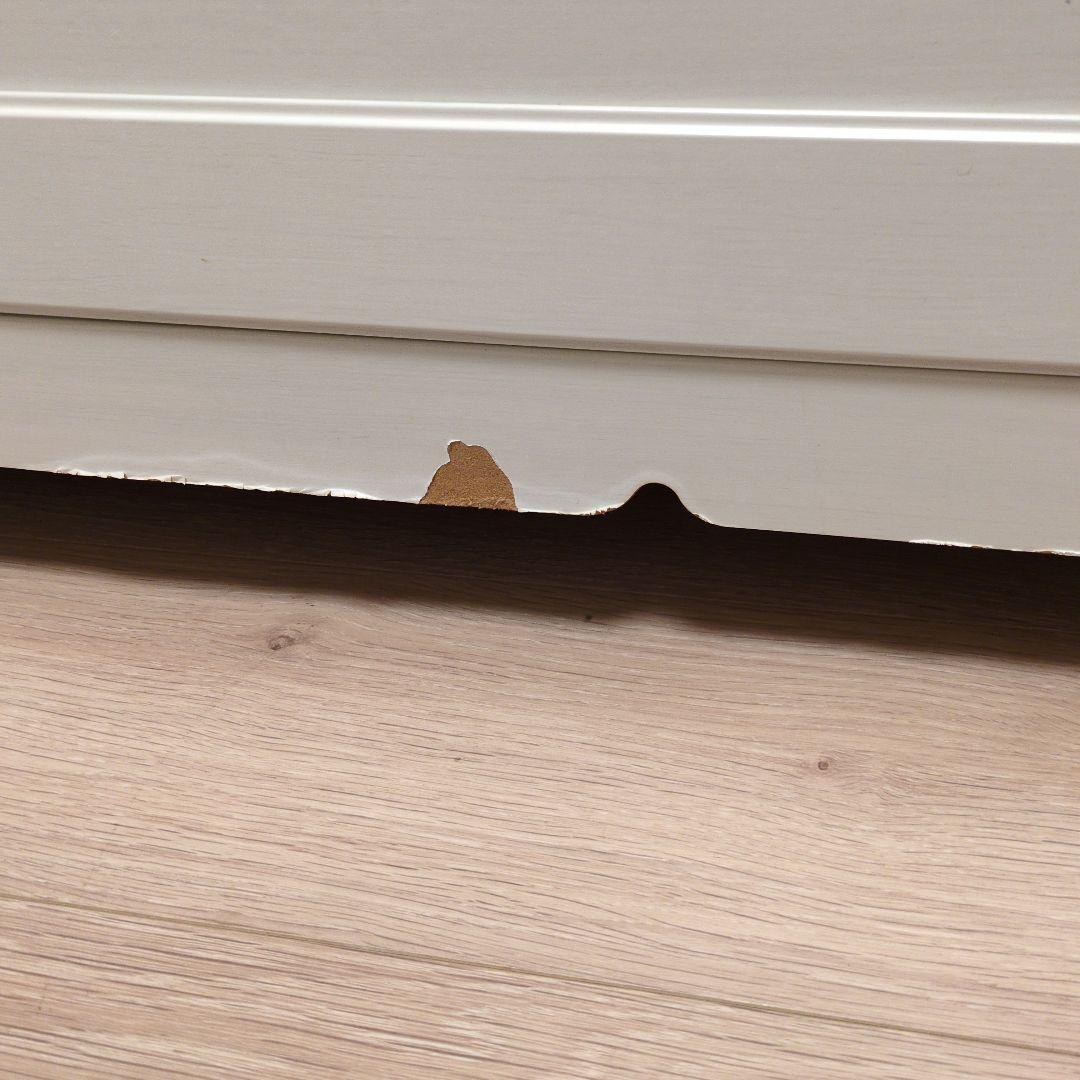 姫　　ホワイト 木製 3段チェスト