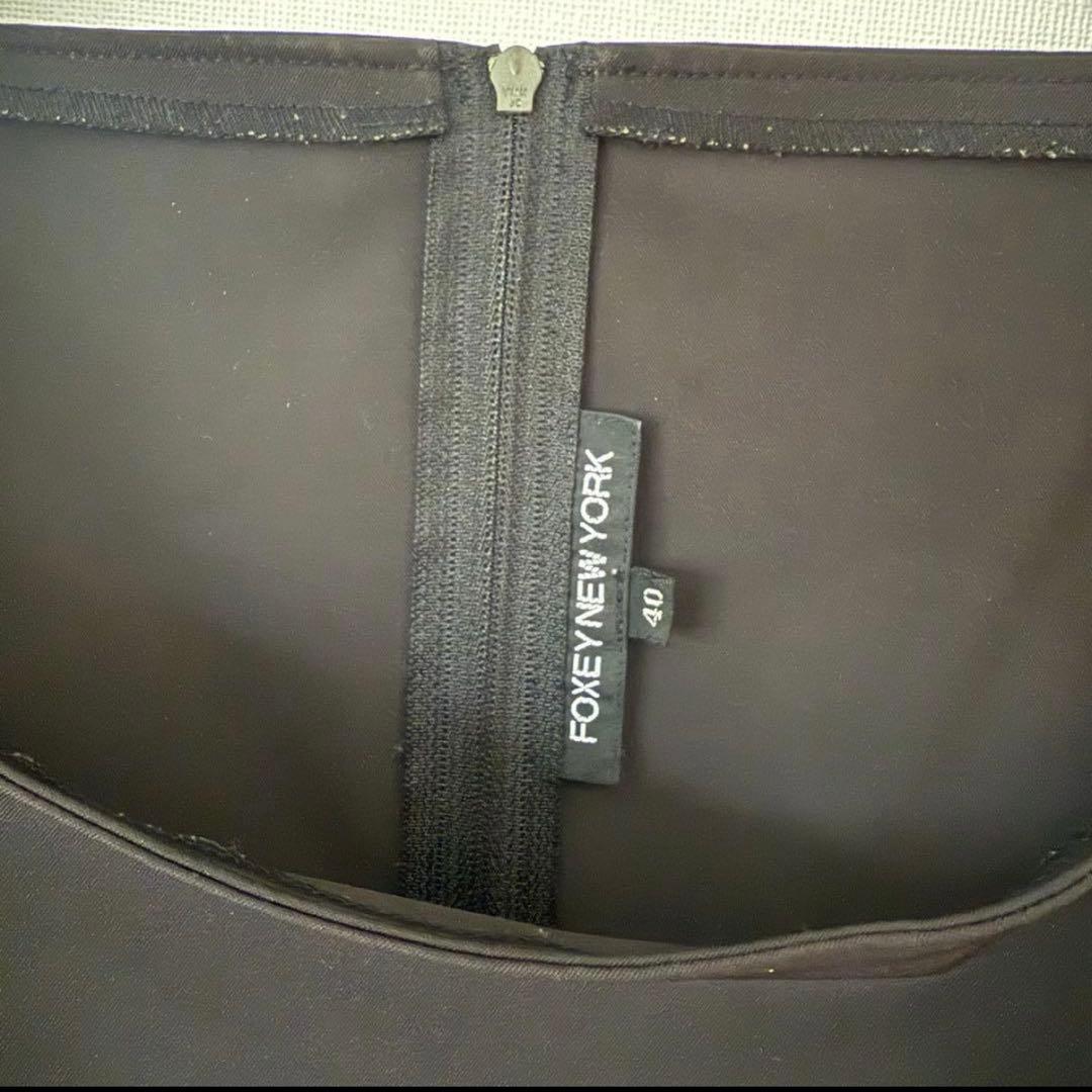 美品 フォクシーニューヨーク ワンピース ブラック ドレス ホリードレス 40