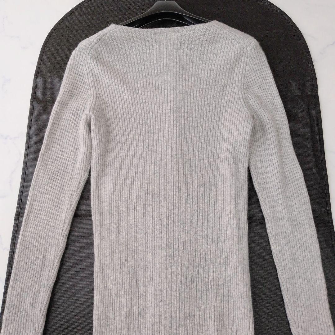 専用 ウィムガゼット ニットワンピース カシミヤ100% グレー Vネック F
