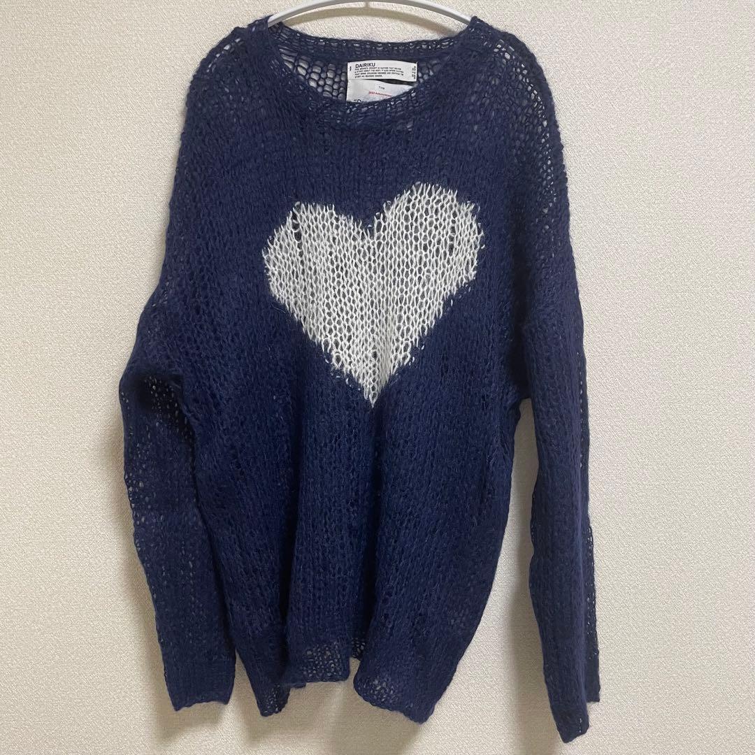 トップス DAIRIKU 23AW Heart Mohair Knit Pullover