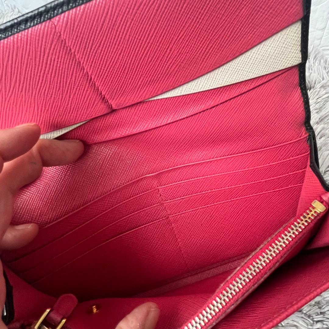 PRADA サフィアーノ　マルチカラー　長財布　メタルロゴ　サフィアーノ