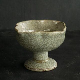 骨董 絵付け高脚杯