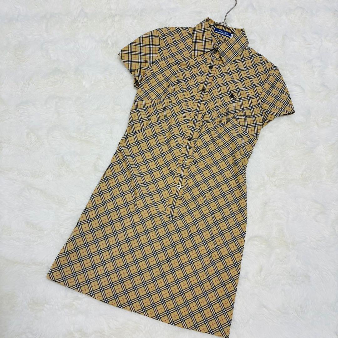 BURBERRY BLUE LABEL ノバチェック シャツワンピース 38 M
