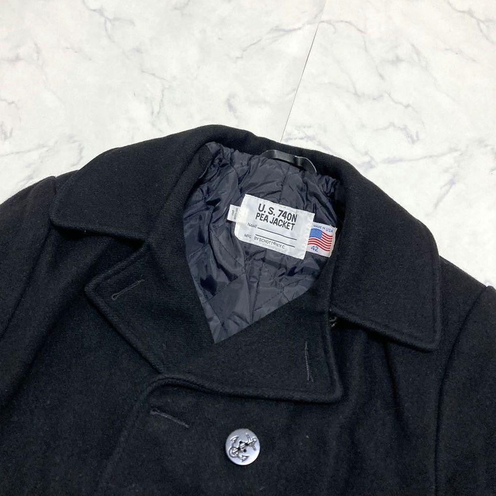 Schott メンズ ピーコート 740N メルトンウール キルティング 42