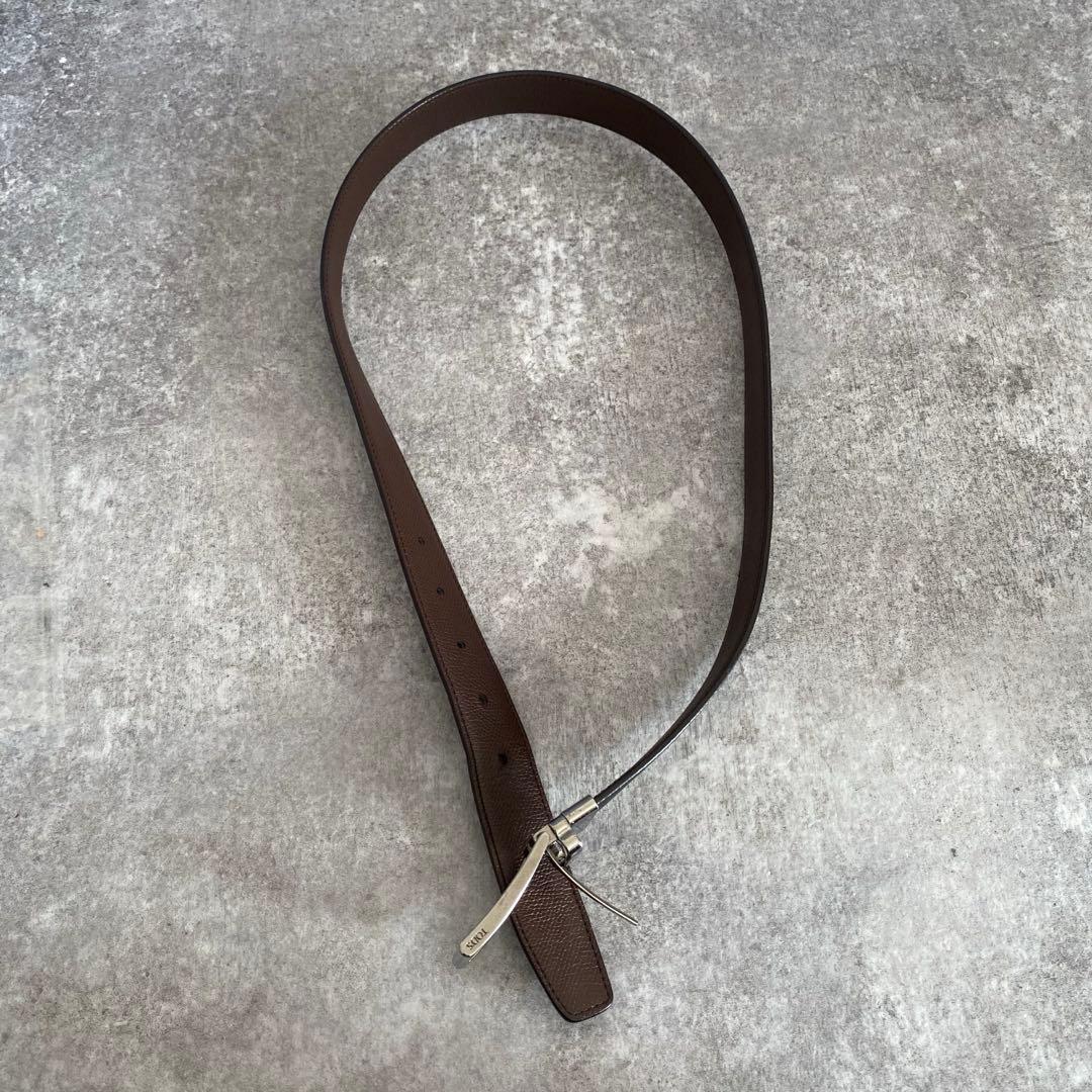 極美品　TOD‘S トッズ　ベルト　シボ革　レザー　リバーシブル　ブラック　黒