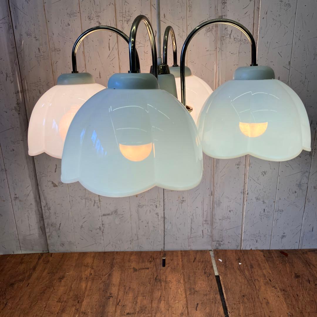 ②丸善電機 ラッキー 花モチーフ 4灯シャンデリア 白熱灯器具 テーブルライト