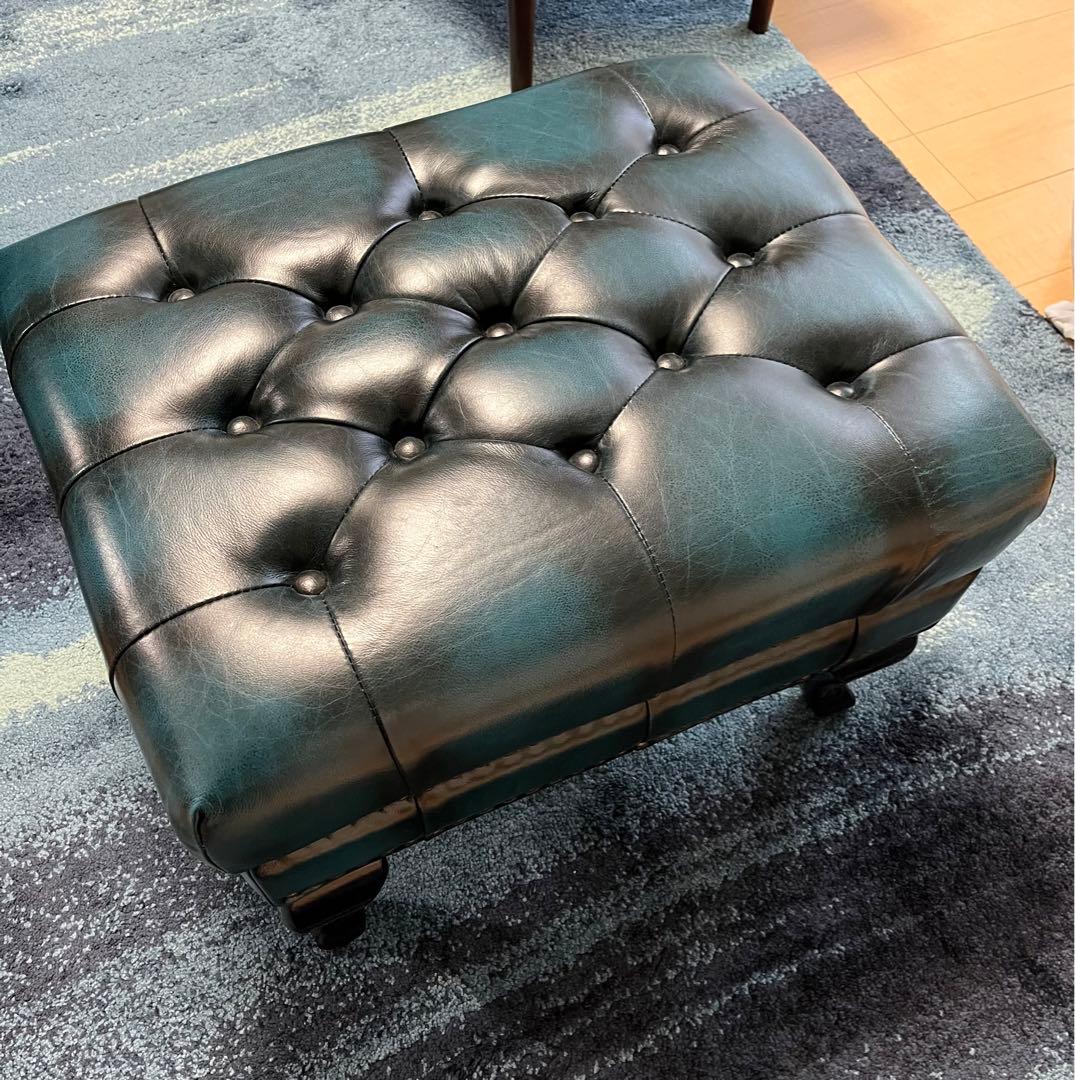 本革 スツール チェスターフィールド レザー スツール