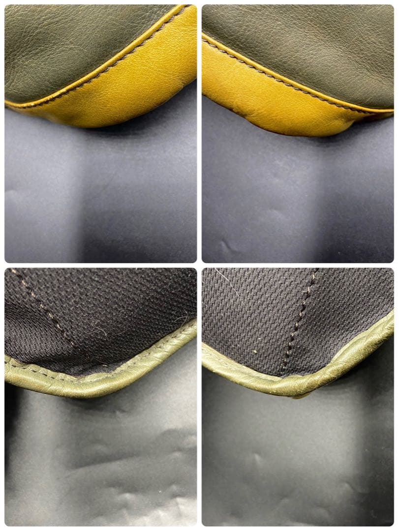 フジタカ ウエストバッグ カーキ レザー