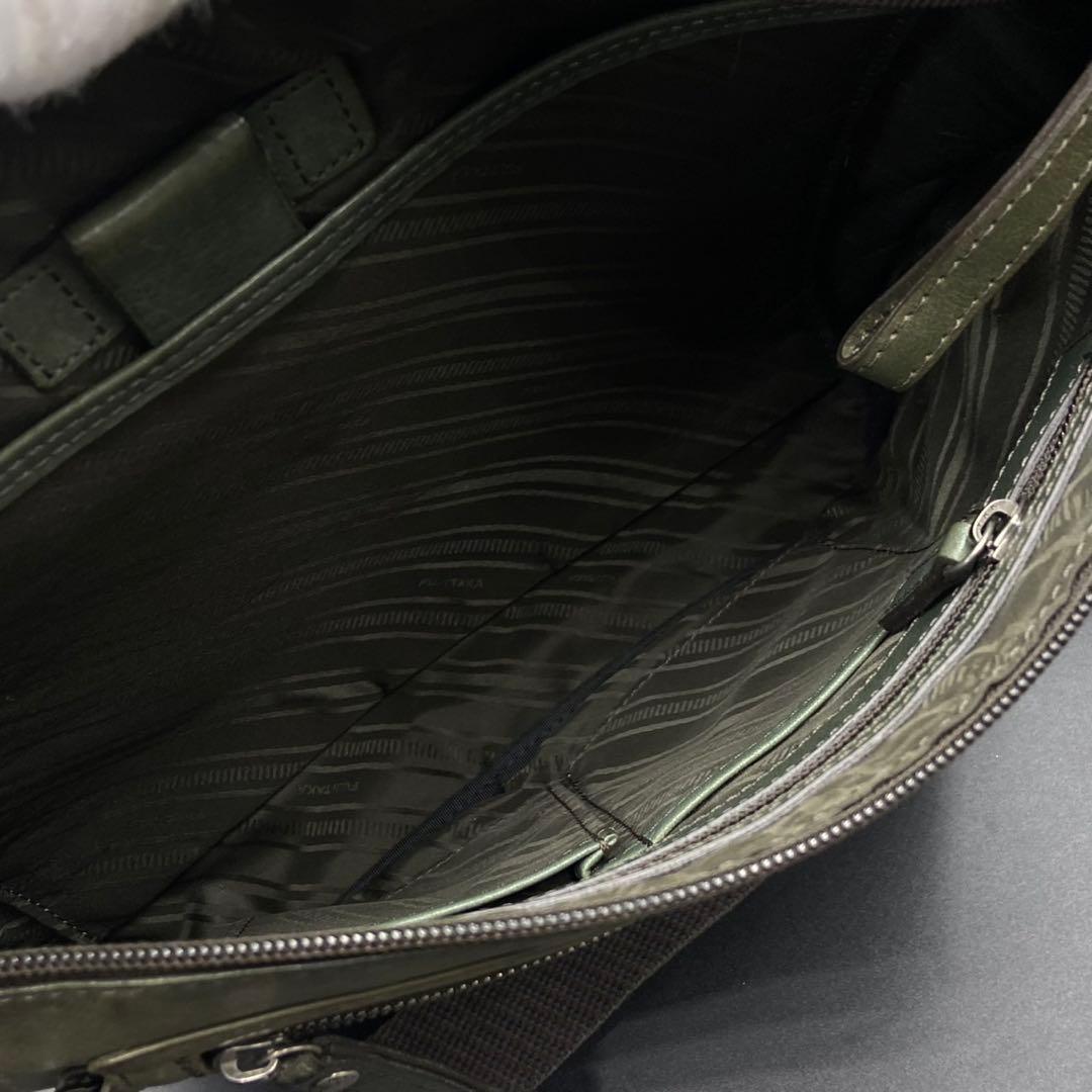 フジタカ ウエストバッグ カーキ レザー