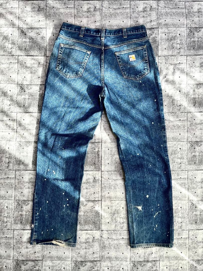 90-00s Carhartt カーハート ペンキダメージ デニムパンツ 36